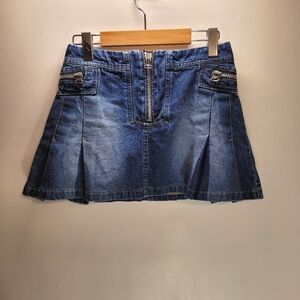 Axara Y2k Jeans Mini Skirt Front Zipper - Size 4